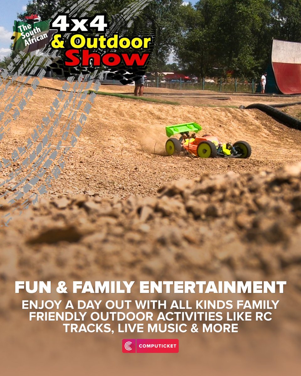 Computicket's tweet photo. 🚜 4X4 &amp; OUTDOOR SHOW 🏕️Gauteng, gear up for the ultimate adventure! Action-packed weekend at Zwartkops Raceway for off-road fans and families. Swipe for more!
🔗 https://t.co/7phKFml1K3
📍 Pretoria
🗓️ 5 - 6 September
💰 From R180 https://t.co/maavcRDidd