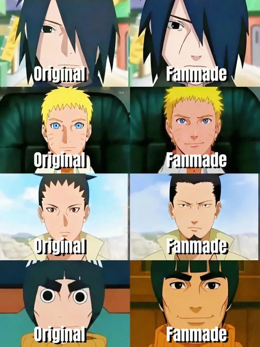 Kagemochi1's tweet photo. Original vs. Fanmade https://t.co/mlUwMuwZiV