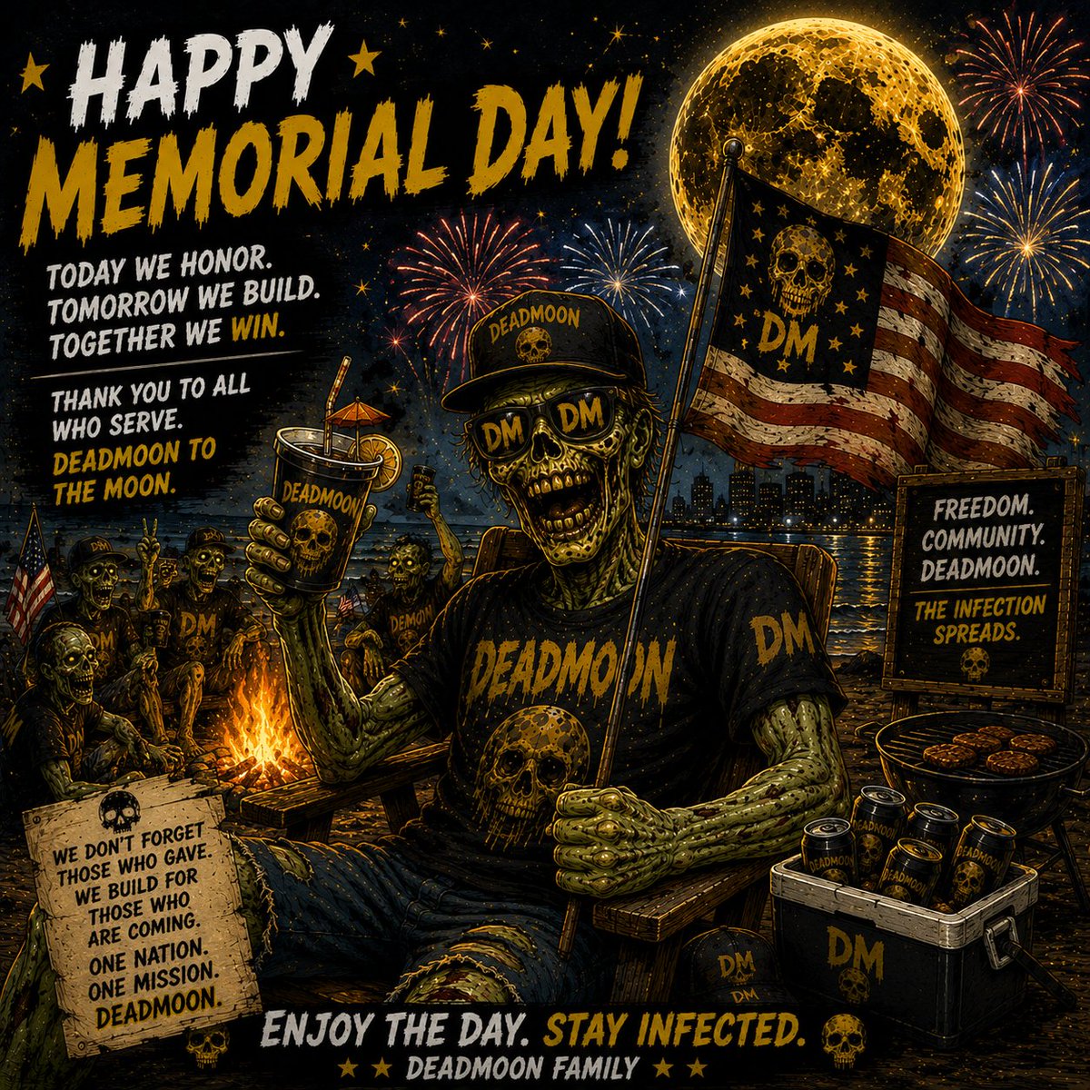 MoonInfection's tweet photo. 🧟‍♂️🌕 HAPPY MEMORIAL DAY 🌕

Today we remember.

Today we honor.

Today we appreciate the sacrifices made for freedom.

Take time to enjoy your family, your friends and the moments that matter most.

The DeadMoon community wishes everyone a safe and peaceful Memorial Day.

Stay strong.
Stay grateful.
Stay infected.

🧟‍♂️🌕 The infection spreads.
