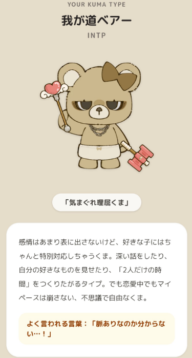 AImoderator's tweet photo. うじうじの🐻診断↓ https://t.co/XTHLynVxnz
