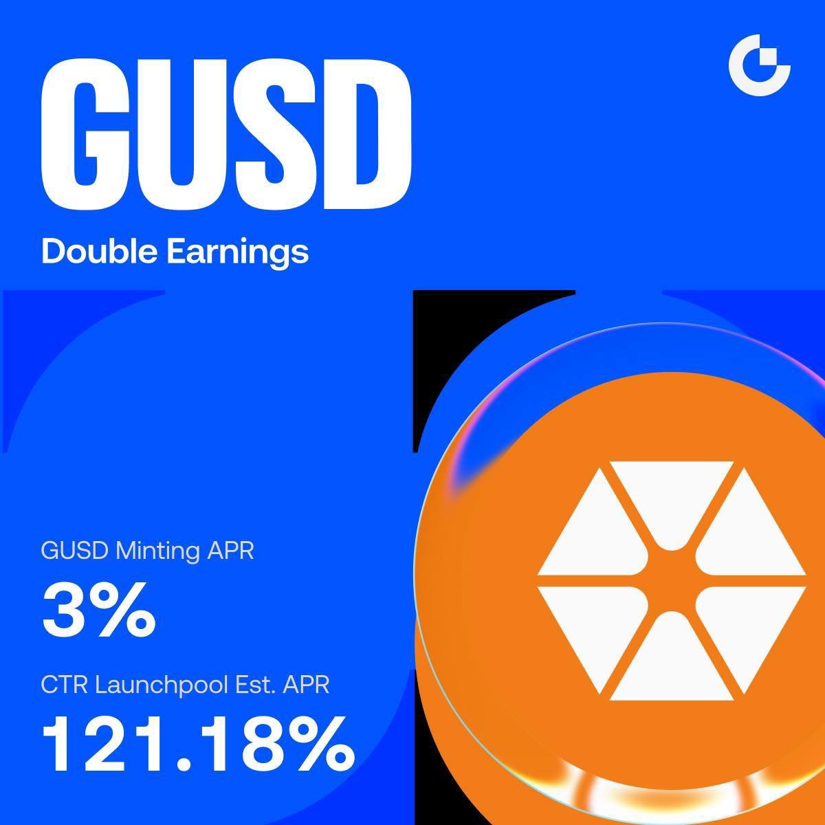 Gate_vietnam's tweet photo. Mở khóa lợi nhuận kép với $GUSD:

🔹 Stake $GUSD trong #Launchpool để chia sẻ 16,000,000 $CTR, phần thưởng được phân phối theo giờ
🔹 Mint $GUSD để nhận lãi suất 3% APY, trả thưởng hàng ngày
🔹 Lên đến 121.18% APR với phần thưởng theo giờ

📅 Kết thúc lúc 13:00 ngày 16/06 (UTC)

Stake ngay: https://t.co/6Et38FMKDu
Mint ngay: https://t.co/CLEbS5C4Hd