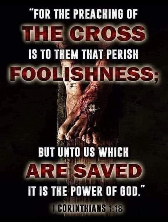 RayWagude's tweet photo. 1 Corinthians 1:18 KJB
[18]For the preaching of the cross is to them that perish foolishness; but unto us which are saved it is the power of God. https://t.co/DMyMu94TUp