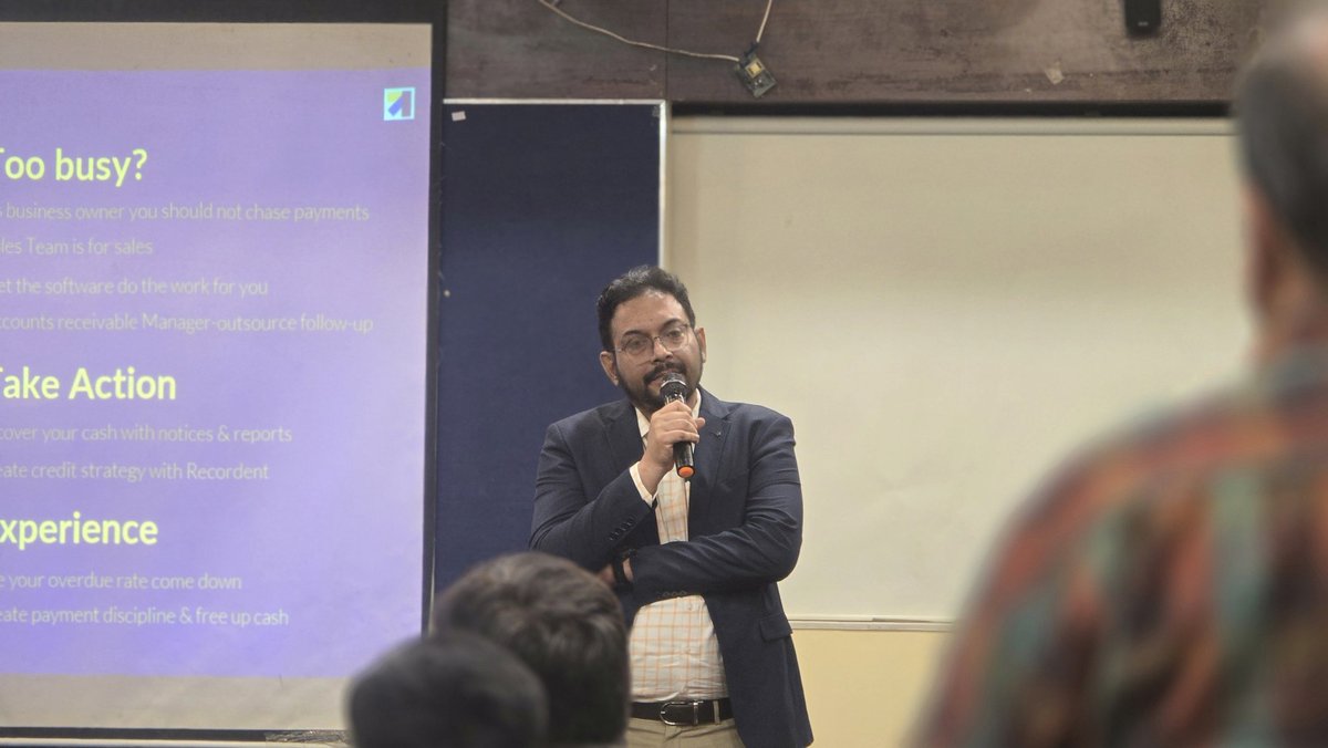 RecordentIndia's tweet photo. Incredible energy at the @RecordentIndia SME Meet-up in Pune! 🚀 

Great discussions with local SME leaders on managing credit risk with AI &amp; powering sustainable business growth. Huge thanks to our brilliant speakers and everyone who attended! 📈🤝📸

​Hashtags:
#SMEMeetup #Pune https://t.co/Sqvdxte9O9