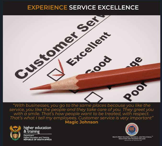 SWGCollege's tweet photo. 🌟 SERVICE EXCELLENCE 🌟 

At SWGC, we believe respect and care build trust. Smiles, professionalism, and outstanding service make all the difference.

#SWGC #ServiceExcellence #CustomerCare #TVETPride https://t.co/wxRJztZr2I