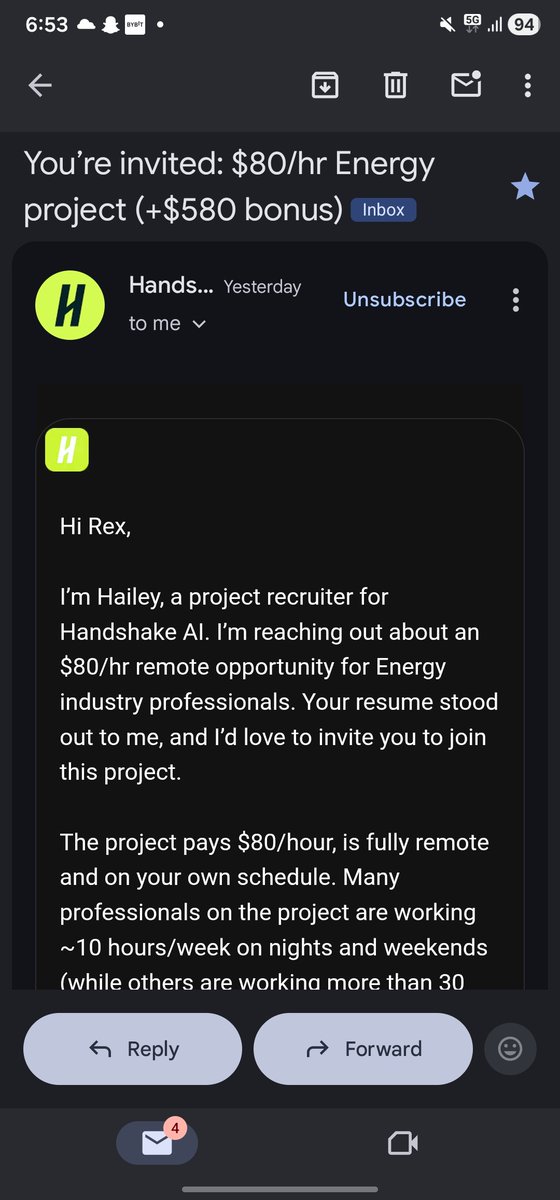 nennagospelc's tweet photo. I passed my project odyssey assessment on handshake ai.🎊

$80/hr !🥳 https://t.co/M1yB8Q9eia