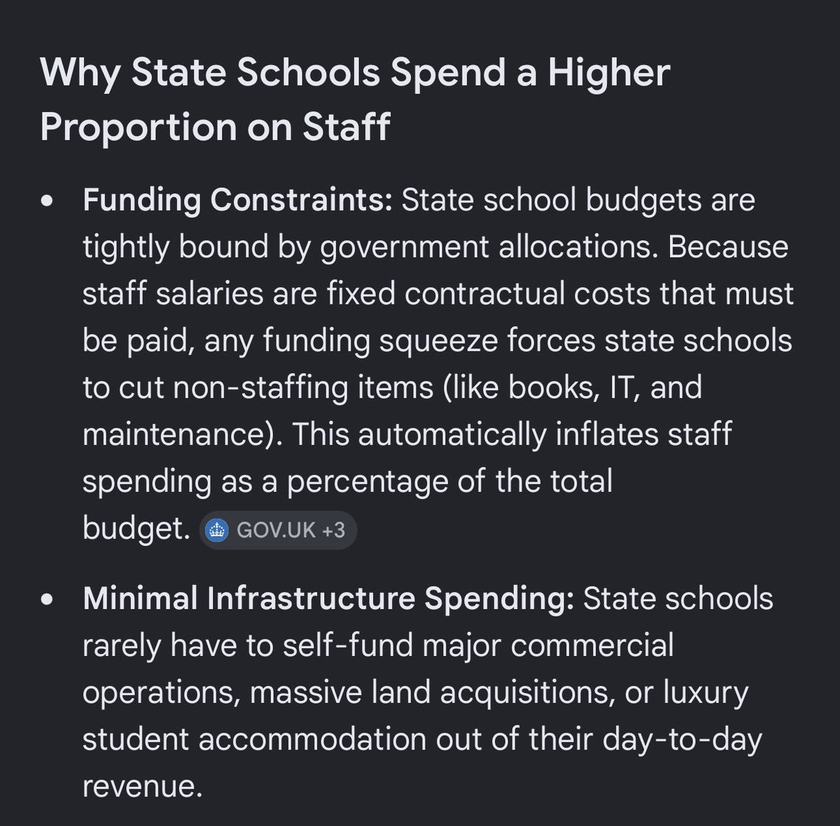 MrEdMaths's tweet photo. @RemoteHusband @jowilliams293 Standing costs are a higher percentage of spending in state schools than private schools. According to this information, increases in costs for state schools and private schools were identical over the period from 2010-2023 https://t.co/G1rHwXEvew