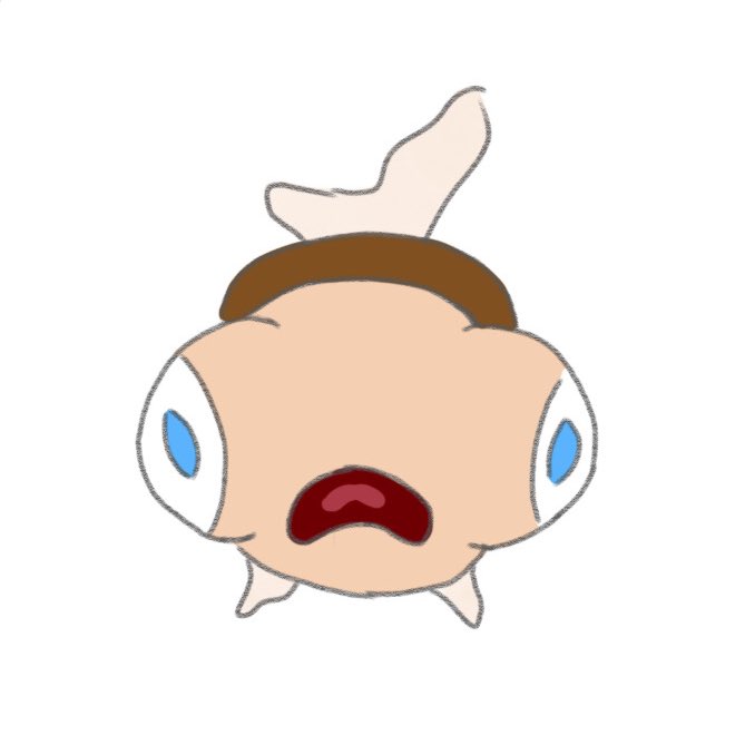 MortyYuri's tweet photo. Front facing goldfish morty oc https://t.co/pl3ElAyC86