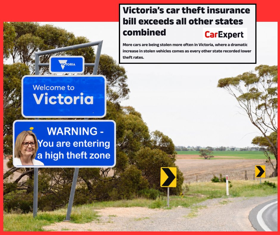 craigkellyAFEE's tweet photo. Labor has broken the once great state of Victoria

Last year there were 12,600 car thefts in Victoria. 

In comparison, in NSW despite a large population there were 5,800

As soon you cross the Murray River and enter the badlands of Victoria, the risk of your car being stolen more than doubles. 

Large warning signs should be erected on the Hume Highway, advising motorists they are entering a high crime zone. 

Remember if you live in Victoria - keep voting Labor for more of the same.