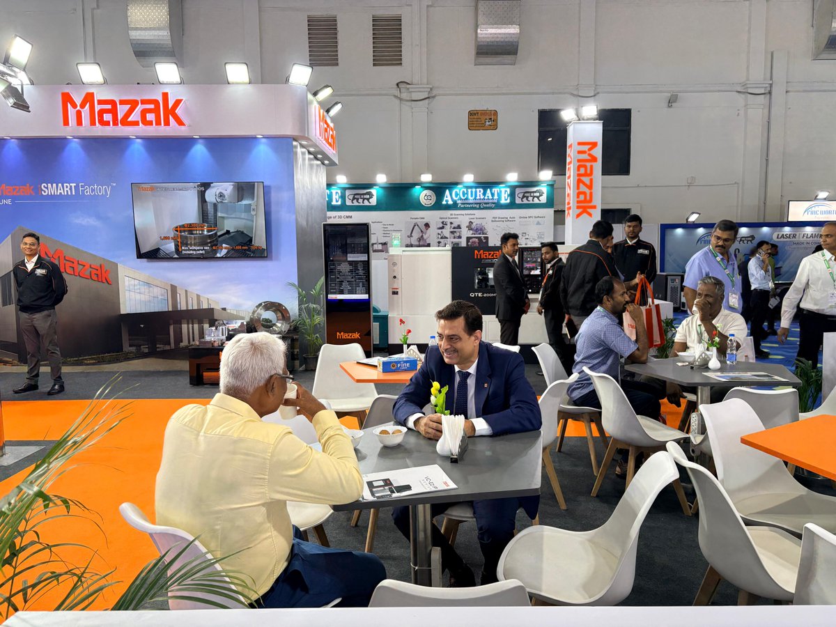 MazakIndia's tweet photo. Eyes on the machines. Conversations around innovation. 

Visitors are experiencing Mazak's advanced machining technology firsthand at Intec 2026.

Join us at Hall B | Stall 15.

#Mazak #MazakIndia #INTEC2026 #IndustrialExpo #PrecisionEngineering #CNCManufacturer #CNCMachines https://t.co/o4LVbHdmtT