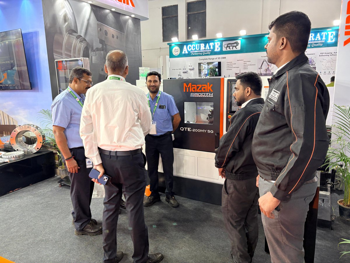 MazakIndia's tweet photo. Eyes on the machines. Conversations around innovation. 

Visitors are experiencing Mazak's advanced machining technology firsthand at Intec 2026.

Join us at Hall B | Stall 15.

#Mazak #MazakIndia #INTEC2026 #IndustrialExpo #PrecisionEngineering #CNCManufacturer #CNCMachines https://t.co/o4LVbHdmtT