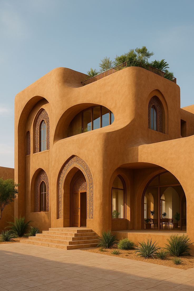 OyinAjibade's tweet photo. Forget sharp angles and overrated white boxes. The future of luxury architecture is curved, textured, and made of rammed earth. 
More images of what your buildings can look like if you build with rammed earth. Don’t you just love them? Which is your favorite? https://t.co/TbP79NsLU8