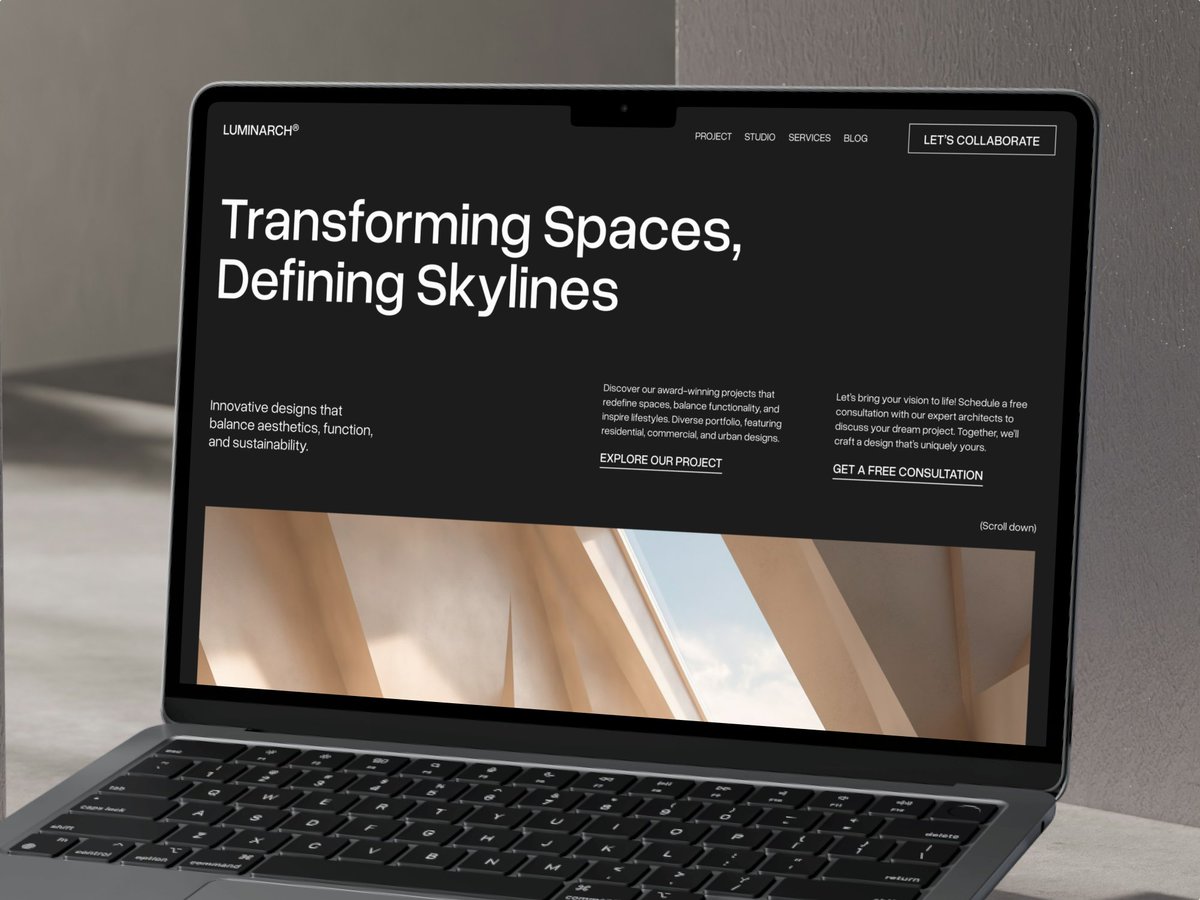 mauzwork's tweet photo. This website concept includes a bold hero section, architecture project showcase, studio service sections, responsive desktop mockups, and a clean UI structure designed for modern architectural brands.

Designed for architecture studios, interior designers, construction companies https://t.co/4Pj0s0qfml