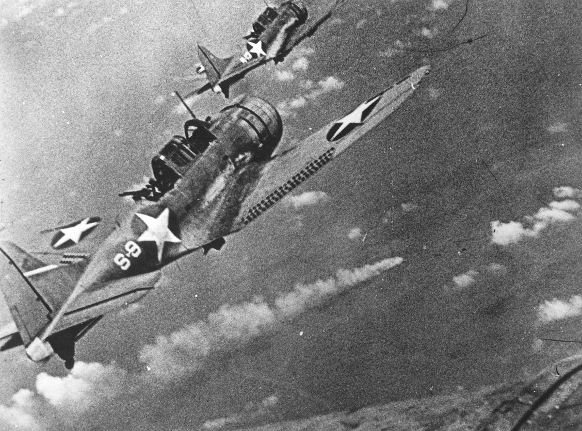LRonLacy's tweet photo. #OTD in 1942: the Battle of Midway
‘Navy fighters during the attack on the Japanese fleet off Midway, in June of 1942. At center a burning Japanese ship is visible.’
#FighterAircraft #FighterPlanes #BattleofMidway #blackandwhitephotography #MidwayIsland https://t.co/0IerkFYEWy