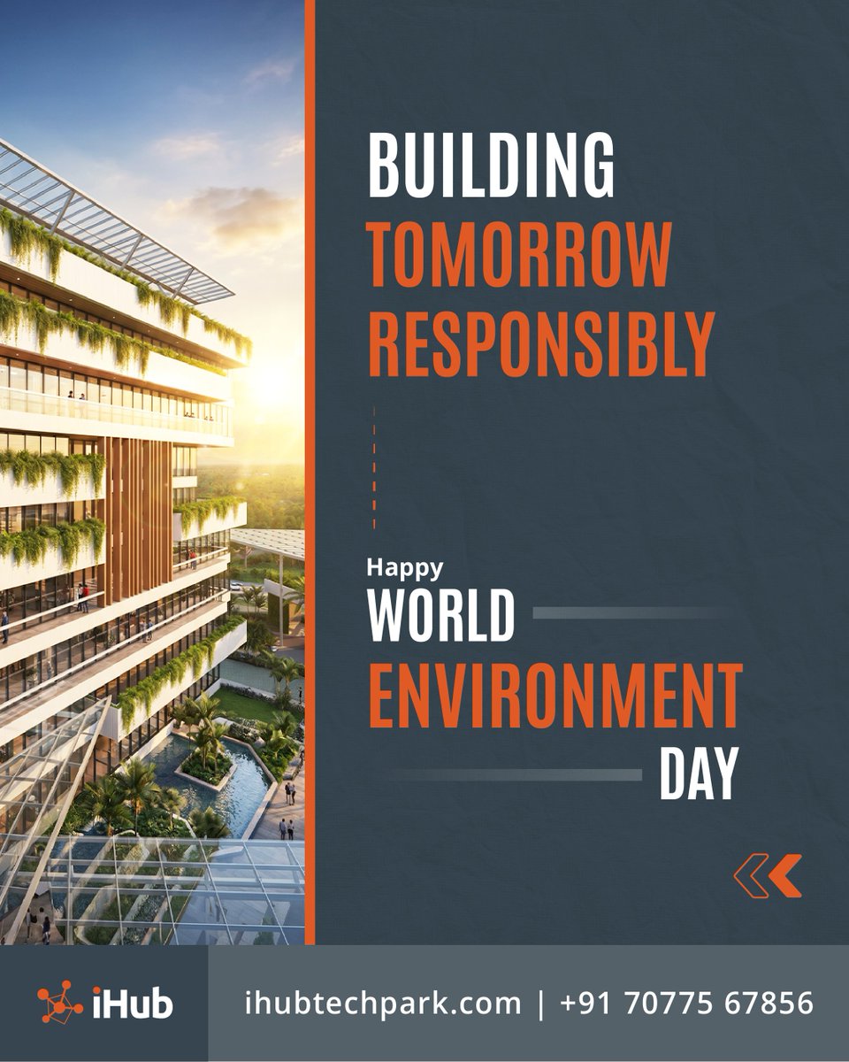 ihubtechpark's tweet photo. Hub Tech Park proudly contributes to Bhubaneswar’s vision of sustainable growth by building sustainable workspaces.
#iHubTechPark #WorldEnvironmentDay #SustainableDevelopment #GreenInfrastructure #FutureReadySpaces https://t.co/hruJsa7dxV
