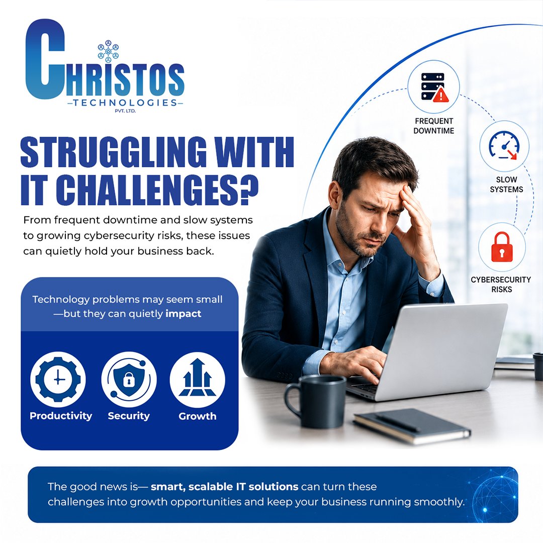 christos_tech's tweet photo. We turn tech problems into smart growth ready solutions that keep your business growing.

#ChristosTechnologies #ITChallenges #ITSolutions #ITConsulting #DigitalTransformation #ManagedITServices #BusinessTechnology #CyberSecurity #CloudSolutions #BusinessGrowth #Technology https://t.co/E9FDL9X1pR