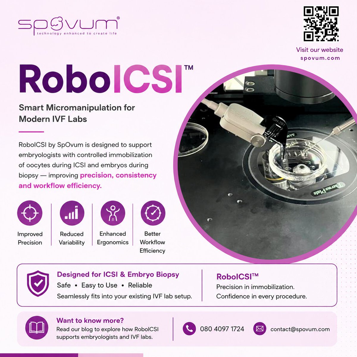 SpOvum's tweet photo. Read our latest blog to learn more:

https://t.co/J2nGaWHaI7

RoboICSI™ is designed to support embryologists with controlled immobilization during ICSI and embryo biopsy, helping improve precision, consistency, and workflow efficiency in IVF laboratories. https://t.co/iufUQUnYew