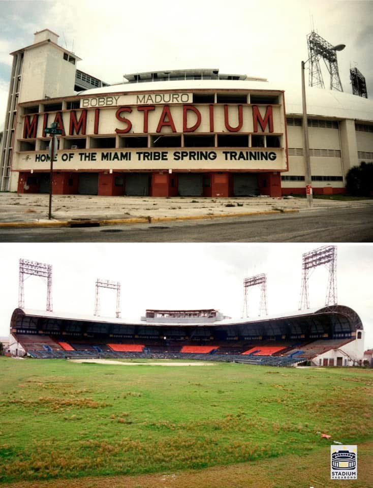 StadiumVagabond's tweet photo. 🏟️ Miami Stadium/Bobby Maduro Miami Stadium, Miami, FL 🌴
📸 1997
⚾ Former home of the Miami Marlins — AAA Int’l League; spring training home of the Brooklyn/LA Dodgers &amp; Baltimore Orioles
🗓️ Opened: 1949
🪑 Capacity: 13,500
🧱 Demo’d: 2001

#Dodgers #Marlins #Ballpark #Orioles https://t.co/Q14zRMqf10