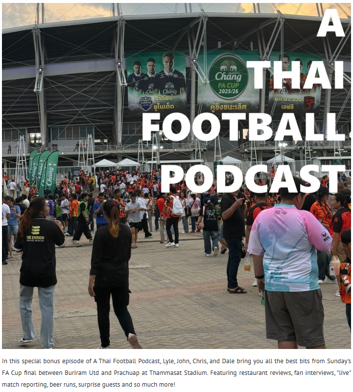 Thaifootballpod's tweet photo. A Thai Football Podcast
FA Cup Special - Bonus Episode
Our FA Cup Special, featuring all the best bits from a wonderful occasion, is available now. Listen here https://t.co/b0AYbBGwRZ

Show details below https://t.co/MwVD3IdIxf