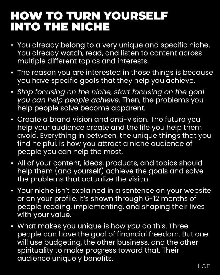 Artofpuremind's tweet photo. Turn yourself into the NICHE https://t.co/kGRrwbb2ub