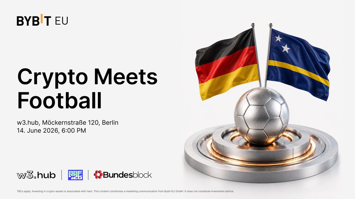 BybitEU's tweet photo. The best football moments are shared.

Join Bybit EU in Berlin for a public viewing of Germany vs. Curaçao and experience the match alongside a vibrant community of football and crypto enthusiasts.

Live match atmosphere
Community connections
Rewards and surprises https://t.co/F88q4UTr1O