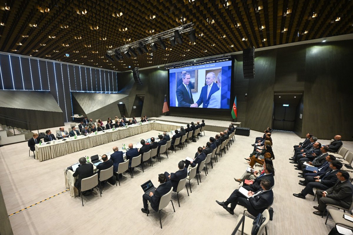 AlatFEZ's tweet photo. As part of #BakuEnergyWeek, Chairman of the AFEZ Authority, Mr. Valeh Alasgarov, participated in the inaugural Azerbaijan–U.S. Economic Dialogue, presenting the investment opportunities, strategic advantages, and world-class infrastructure of the #AFEZ. https://t.co/2fMyGYxowC