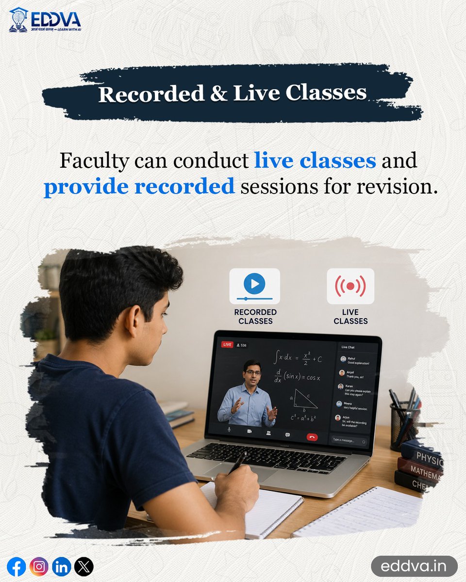 eddv_a's tweet photo. 🎓 Smarter Learning. Better Outcomes.

From AI-powered learning to smart assessments and student success—EDDVA brings everything colleges need into one powerful platform.
Learning. Teaching. Progress. All in One.

Visit: https://t.co/GtlpghqRkC https://t.co/hATgVtlIY6