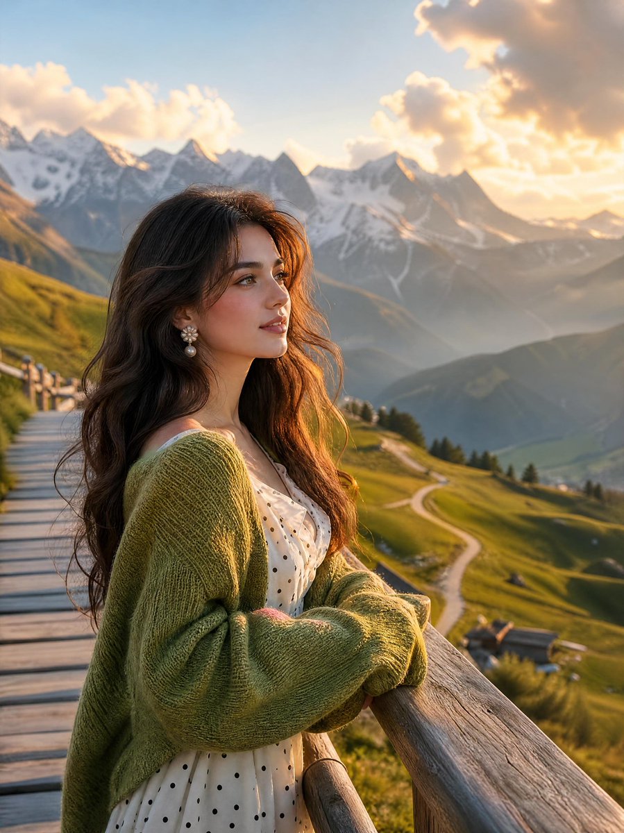 Alpine Landscape Mountain Boardwalk Portrait
