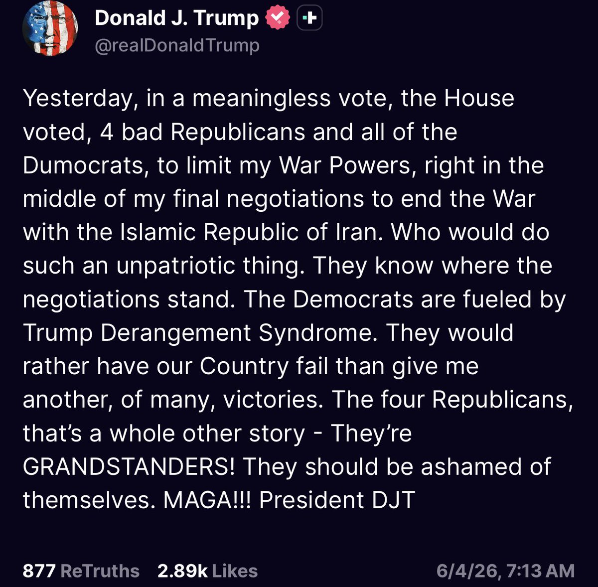 RonFilipkowski's tweet photo. “Give me a victory.” Because that’s what war is all about for Trump. https://t.co/RfrRnb32xq