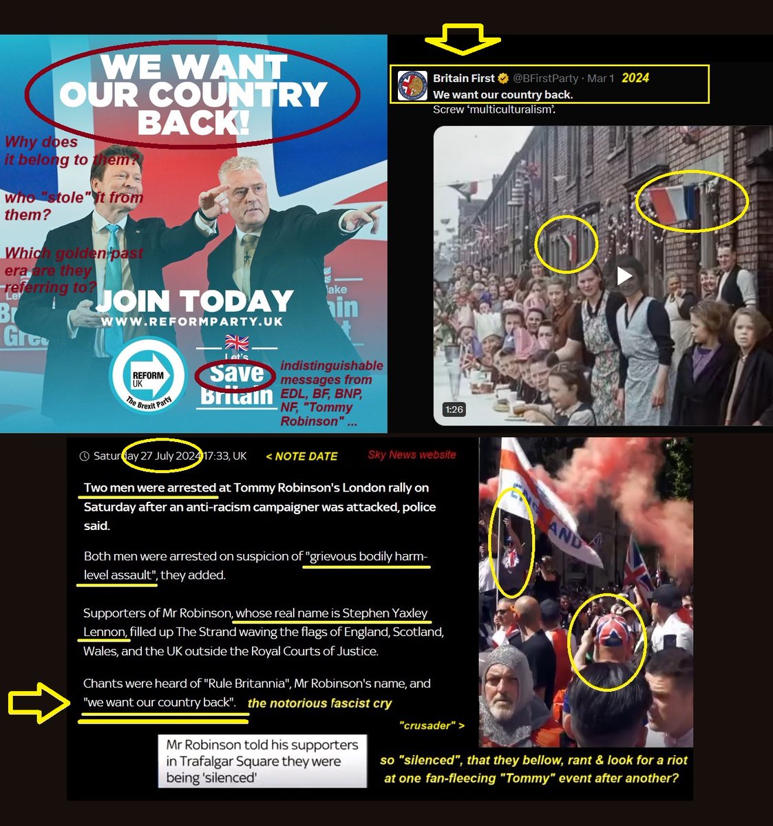PCSoblahdeehell's tweet photo. @LeeAndersonMP_ It's a *premeditated call to violence*: vs ethnic communities that fascist twerps &amp; their idiot mugs, who yap about "getting our country back"(*) portray as an all-the-same evil mass, vs the police, &amp; vs. society.

(*): those same cowardly fascist inciters took it away from them! https://t.co/n84RAtiVkz