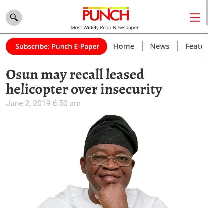 OluwasayoElijah's tweet photo. The former Governor @GboyegaOyetola claims the Osun State security equipment meant for surveillance has been faulty for years. Another report said the helicopter meant for security surveillance was leased out by his APC govt in Osun State. The APC abandoned the state’s welfare. https://t.co/oCp6D2jDAv