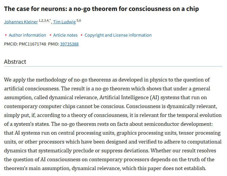 Pontus4Pope's tweet photo. @pegobry_en Not necessarily.

If consciousness is dynamically relevant (as it surely is), then software isn't conscious as we understand it.

No surprise that substrate matters for panpsychism! https://t.co/kocIkhlZqe