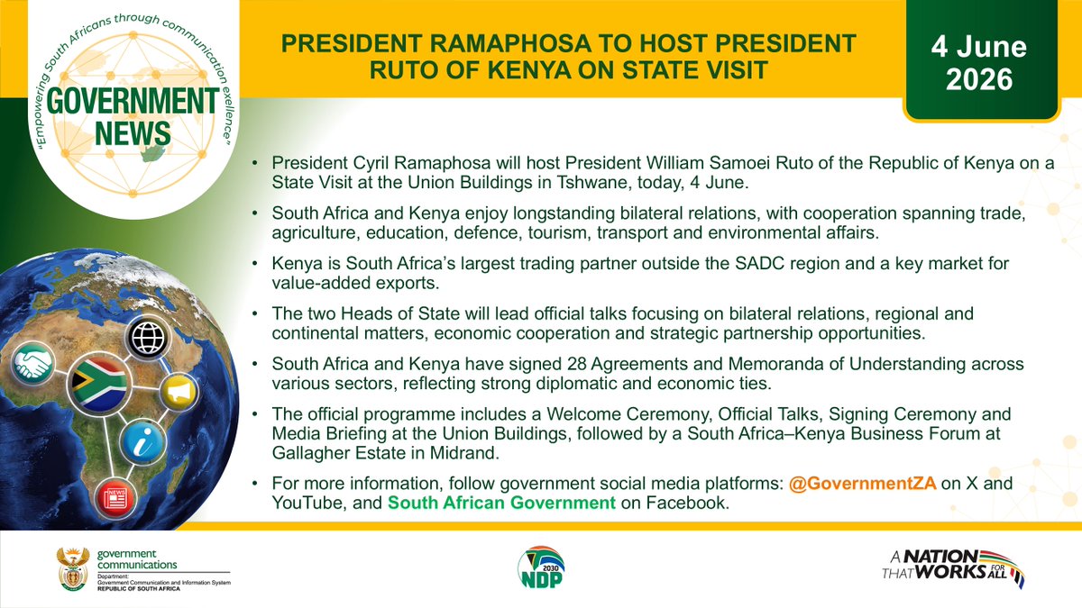 GCIS_IRC's tweet photo. Government News 4 June 2026
Human settlements delivery depends on better coordination, says Simelane
#GovZAUpdates https://t.co/lECVima5c9