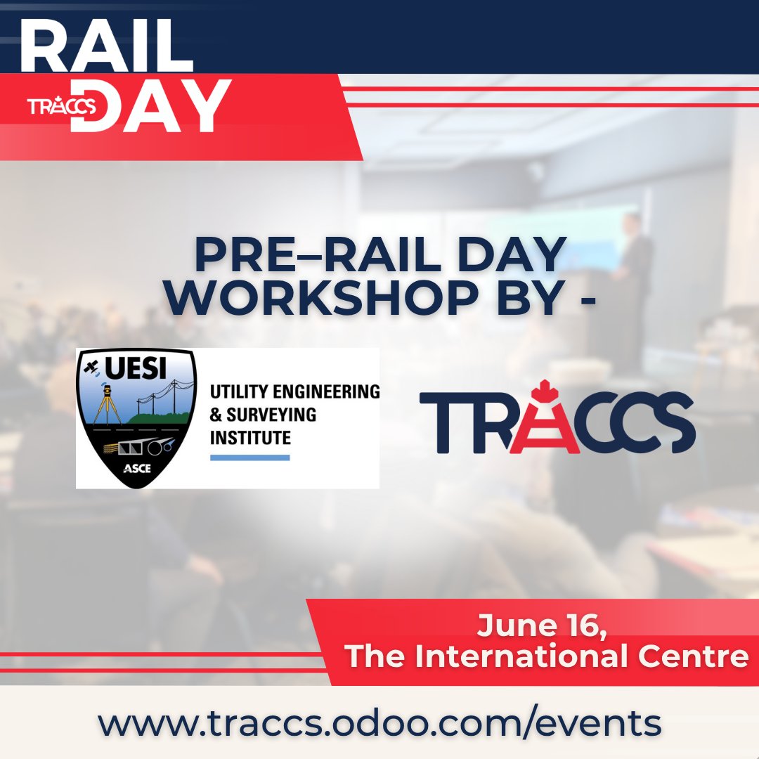 TRACCStransit's tweet photo. Join UESI - Utility Engineering and Surveying Institute and TRACCS on June 16 for an in-depth workshop exploring how ASCE 38, TAC UCM DBB, and TAC UCM P3 frameworks 
🔗 Register Here: https://t.co/4CfseryXSf  
#UESI #PassengerRail #Infrastructure #TransitProjects #Engineering https://t.co/9GP915WQEE