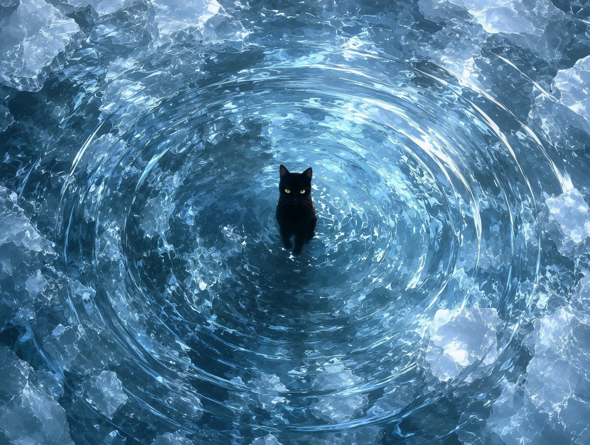 Eryth_Studio's tweet photo. Staring Back from the Deep 😼 https://t.co/JM7hp4lhM7