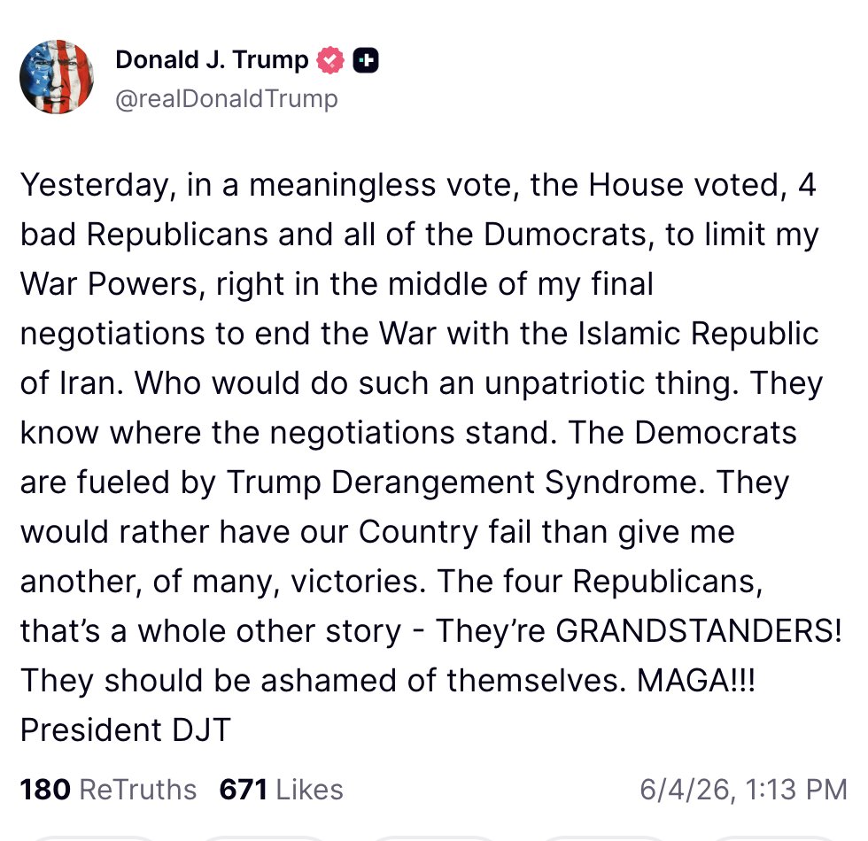 Litest's tweet photo. ⚡BREAKING: 

🇺🇸 President Trump says the U.S. is in final negotiations to end the Iran war. https://t.co/mIwZtBQg17