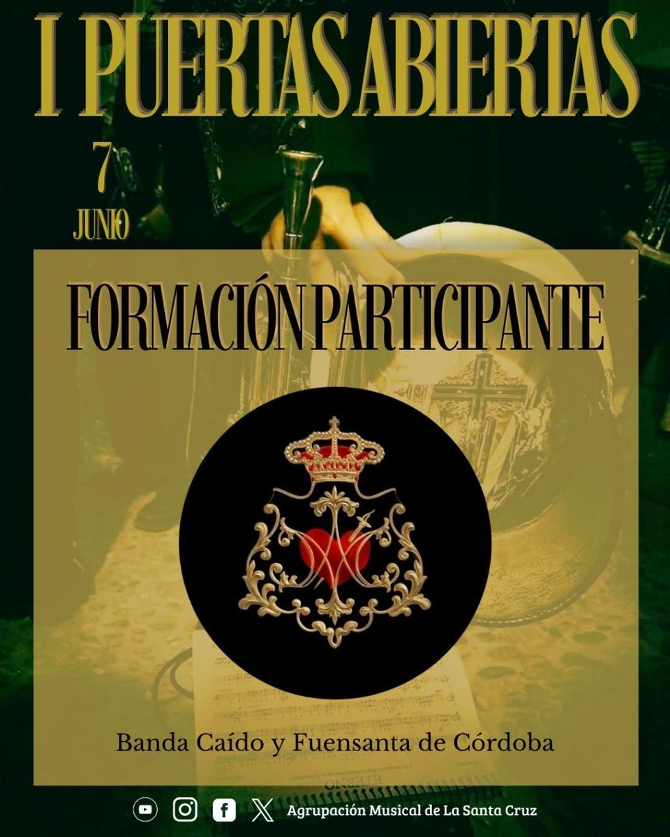 AMLaSantaCruz's tweet photo. 🟢 𝐈 𝐉𝐎𝐑𝐍𝐀𝐃𝐀 𝐏𝐔𝐄𝐑𝐓𝐀𝐒 𝐀𝐁𝐈𝐄𝐑𝐓𝐀𝐒 ✝️

En la última semana de cara a nuestra I Jornada de Puertas Abiertas, continuamos desvelando las ultimas formaciones que nos acompañarán este día.

📌 @Caidoyfuensanta https://t.co/IOgr3Gkamo