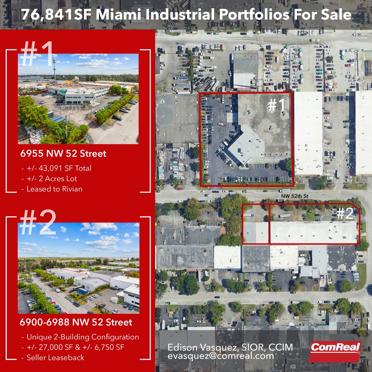 EdisonCRE's tweet photo. Portfolio Available

📍 Miami Industrial | NW 52nd St

Two complementary assets totaling 76,000+ SF—available individually or as a combined portfolio.

• Stabilized, income-producing facility at 6955 NW 52nd St
• Versatile two-building configuration at 6900–6988 NW 52nd St

Acquire one for targeted positioning…
or both for scale, control, and a stronger footprint in a high-demand industrial corridor.

📩 Let’s walk through the structure that makes sense for you.

#InvestmentPortfolio #IndustrialRealEstate #MiamiRealEstate #IndustrialBroker #WarehouseMiami #RETwit