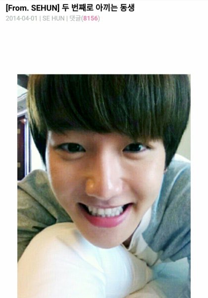 i506diary's tweet photo. รูปนี้แบคฮยอนค่ดจาน่ารักเลยอะ ทรงผมก็น่ารักมากๆๆๆๆ🥺🤏🏻 เป็นรูปจากเซฮุนที่ลงในวัน april fool’s day ปี 2014  แล้วดูแคปชั่น “น้องชายที่ผมรักและเอ็นดูเป็นอันดับที่สอง” 55555 ให้เลยน้องเล็กที่แกล้งพี่มาก https://t.co/RWlxoDsbip