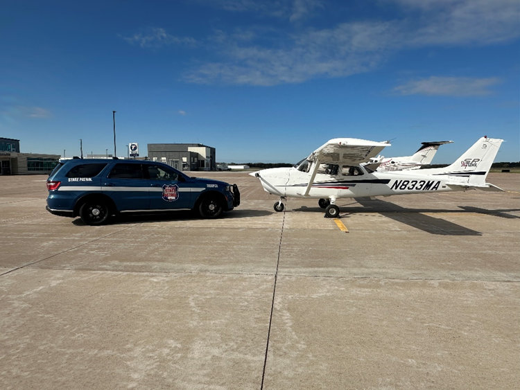 WisDOTnorthwest's tweet photo. (1/2) EAU CLAIRE COUNTY: To keep construction workers and the traveling public safe, WisDOT’s Northwest Region has partnered with the Wisconsin State Patrol’s Air Support Unit to enforce speeding and aggressive driving laws in the I-94 work zone south of Eau Claire. https://t.co/p1WgoEN0y6