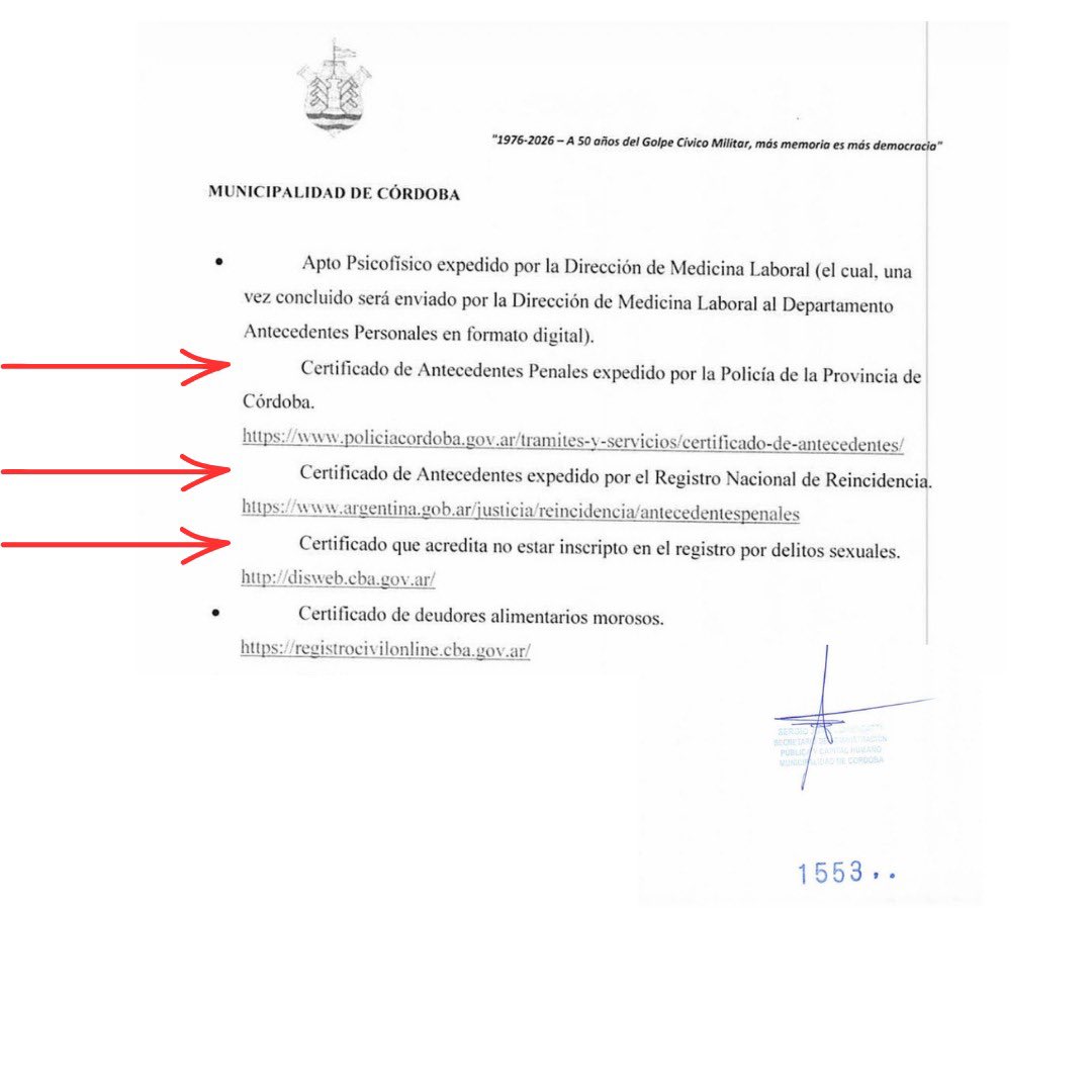 veronica_garade's tweet photo. El 21 de mayo de 2026, Claudio Barrelier fue incorporado al Municipio mediante el Artículo 8° de la Ordenanza 7244, a través de la Resolución 1553/2026.Puerta de entrada a planta permanente.
Sin concurso público. Sin orden de mérito. Mediante una incorporación discrecional. (1/3) https://t.co/8ftnX8XB2J