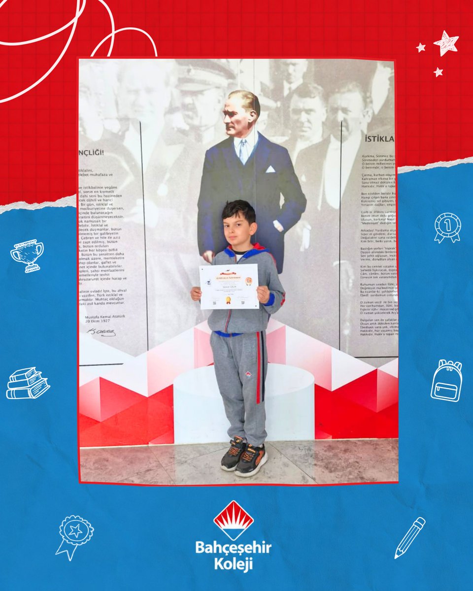 bahcesehirsinop's tweet photo. Uluslararası Kanguru Matematik Yarışması'nda Türkiye genelinde ilk ona giren öğrencimiz Teoman Çelik'i tebrik eder ve başarılarının devamını dileriz.

@bahcesehir_k12 @brsmert @vbezircioglu https://t.co/XO37R9UQ1Z