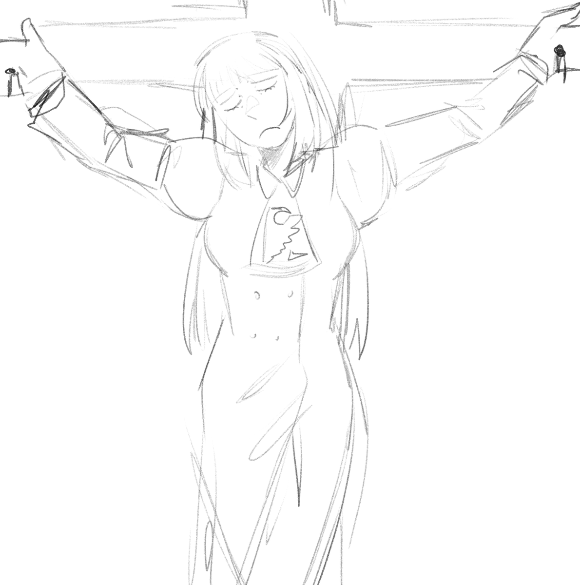 bird_mess's tweet photo. its rosa's birthday today but she pissed me off yesterday so i crucified her https://t.co/y2xh6KzFj7