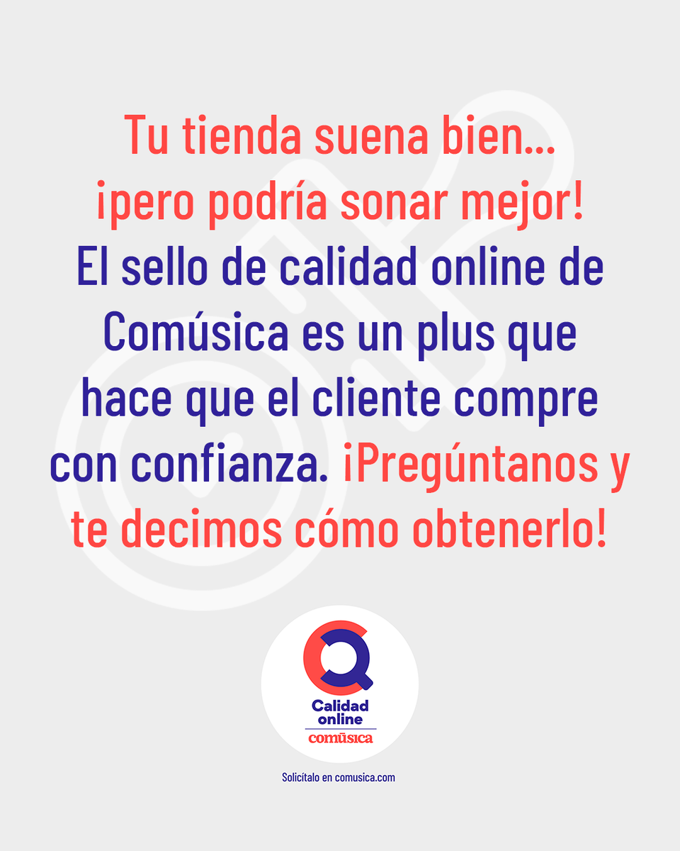 comusica1's tweet photo. SELLO DE CALIDAD ONLINE ✅ El sello de calidad online de @comusica1 hace que tus clientes compren con confianza. Garantiza transparencia, compromiso y buenas prácticas. Si vendes instrumentos musicales en Internet, ¡este sello es para ti! 📲
▶ https://t.co/Kajk8EUs0J https://t.co/GXJ4a7SKA6