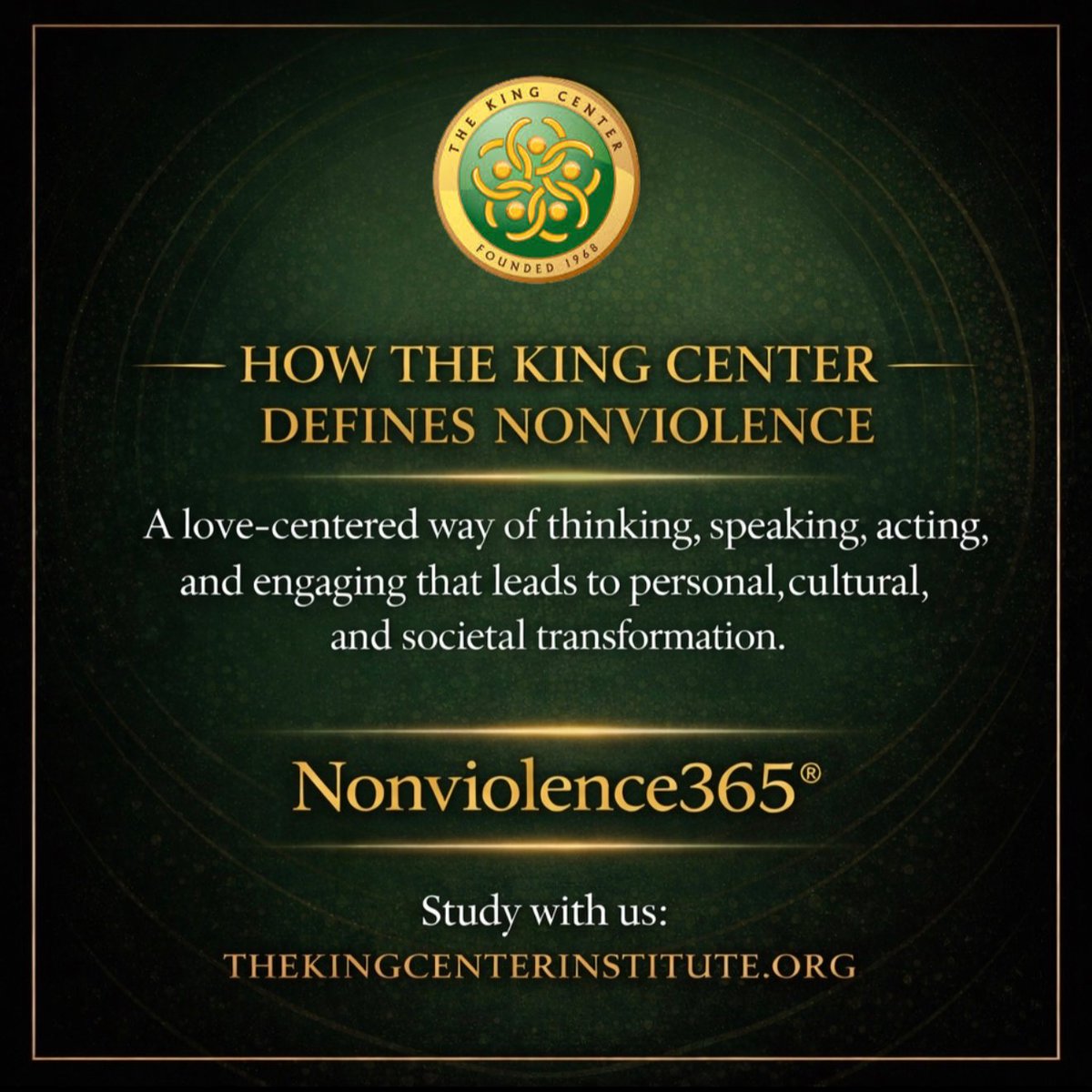 TheKingCenter's tweet photo. Nonviolence is so much more than what it is believed to be by most who declare it won’t work.

It is bold, strategic and resolute in pursuing  justice without being unjust. It is principled, active and hopeful without being naive. It is informative, purposeful and loving without lacking power.

Coretta Scott King, Founder of The King Center, purposed the Center to be “the West Point of nonviolence.”

Today, what Mrs. King purposed has been revived by her daughter and King Center CEO, Dr. Bernice A. King.

We are committed to equipping global citizens with the mindset and methods of Nonviolence365®️, which is the pathway for creating the Beloved Community in our World House.

#TheKingCenter #CorettaScottKing #MLK #Nonviolence #BelovedCommunity