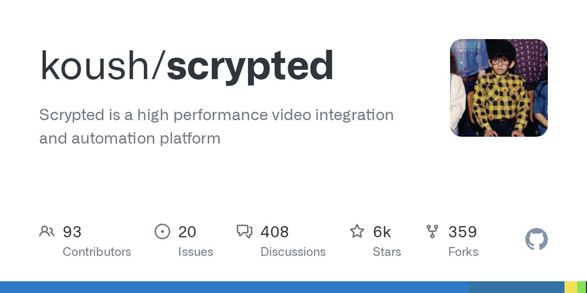 SharkRating's tweet photo. koush/scrypted - Scrypted is a powerful, open-source video integration and automation platform that seamlessly connects various home security cameras and smart devices. #OpenSource #TypeScript 🔗 https://t.co/jHjUARUcSz https://t.co/77S0JmHbaz