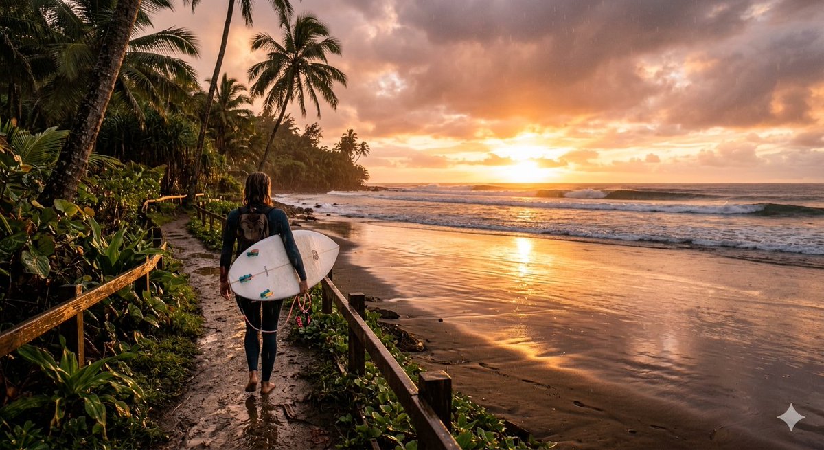 surfreportbr's tweet photo. Bom dia 🌴🌊

Entre a chuva leve, o brilho do amanhecer e o som das ondas quebrando na praia, começa mais um capítulo da eterna busca pelo surf perfeito.

Cada caminhada até o mar carrega esperança, liberdade e aquela sensação única de que algo incrível pode acontecer na próxima onda.

Que o dia venha cheio de boas energias e ondas memoráveis.

#BomDia #Surf #SurfLife #Sunrise #BeachLife #Surfing #Ocean #TropicalVibes #WaveHunter #SurfReport