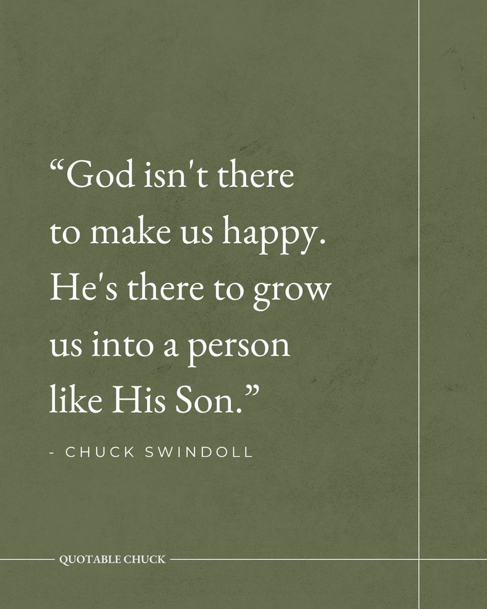 chuckswindoll's tweet photo. Somewhere along the way, many of us picked up the quiet assumption that following Jesus would make life easier. Smoother. Happier. And when the road got steep instead, we wondered if we'd done something wrong. But what if comfort was never the point?

God's deepest goal for us isn't a pleasant life — it's a transformed one. He's shaping us, slowly and steadily, into the likeness of Christ. Sometimes that work happens in joy. Often it happens in the hard places we wouldn't have chosen.

When you look back, where do you see God using a hard season to shape you?
