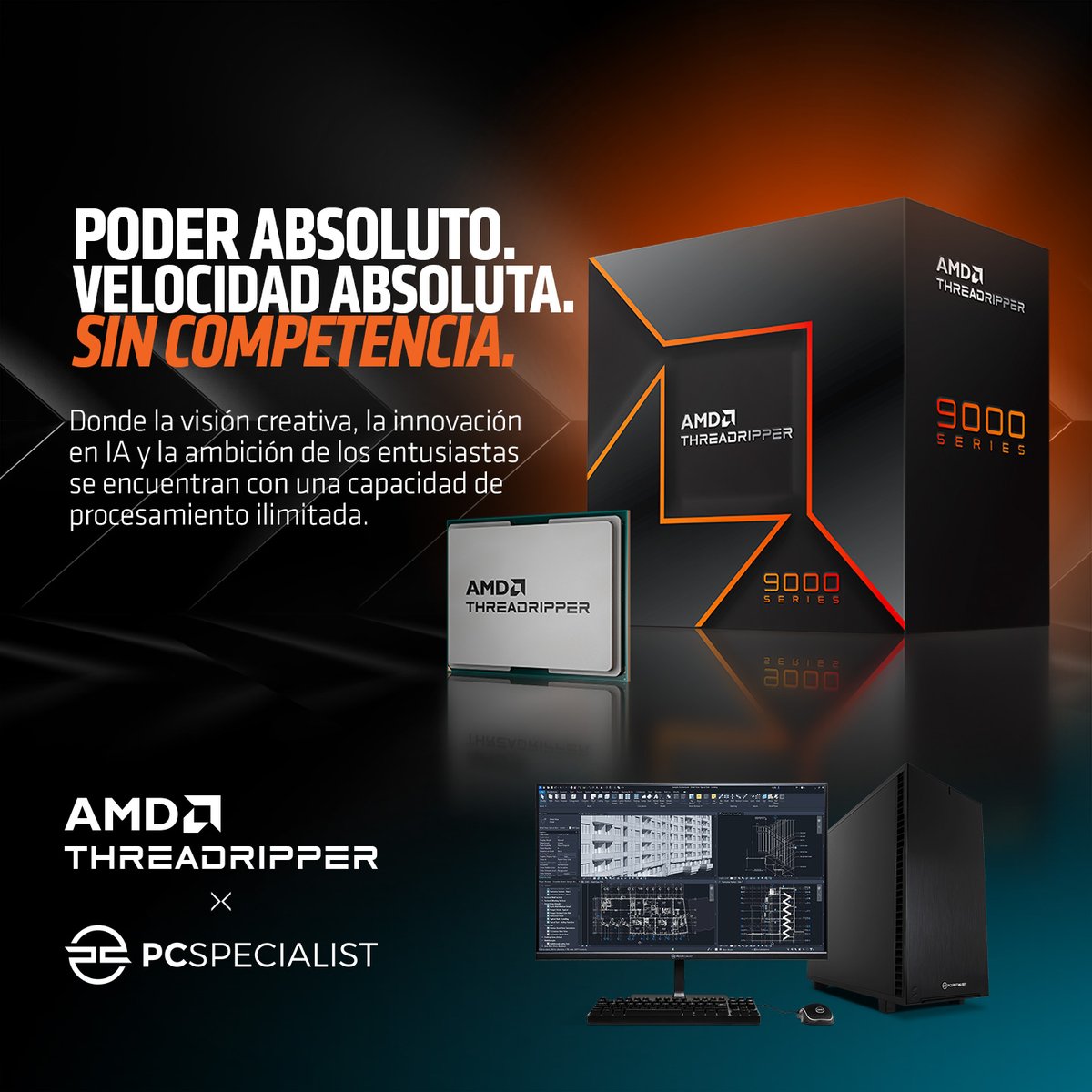 PCSpecialistES's tweet photo. Sin competencia 🏆

AMD Threadripper es donde la visión creativa, la innovación en IA y la ambición entusiasta se unen con una capacidad de procesamiento ilimitada.

Configura un sistema Threadripper ➡️ https://t.co/evMPkXNqrB https://t.co/loLGhsshmn