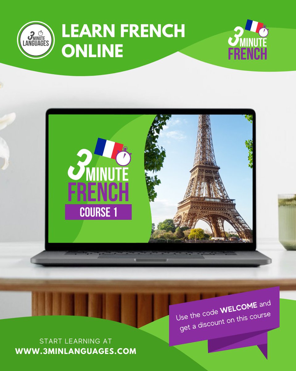 3MLanguages's tweet photo. Bonjour 🙂🇫🇷
 I made my course “3 Minute French” to help complete beginners start speaking French with ease.
 Start here 👉 https://t.co/QPp2YZmtNJ 

You can find my complete catalogue of French courses here: https://t.co/p9wRcGAlAo

#learnFrench #Frenchonline #Frenchlessons https://t.co/AjLldKyznV