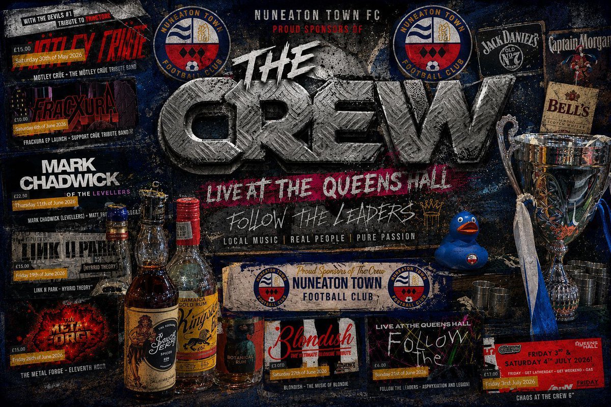 NuneatonTFC's tweet photo. 💙 THANK YOU, THE CREW 💙

Nuneaton Town FC would like to place on record our sincere thanks to The Crew for their fantastic support throughout the season.
This is what’s coming up this June down at The Crew &amp; check out their packed events calendar here: https://t.co/Mvjd89eaS6 https://t.co/3VlK9sG4NM